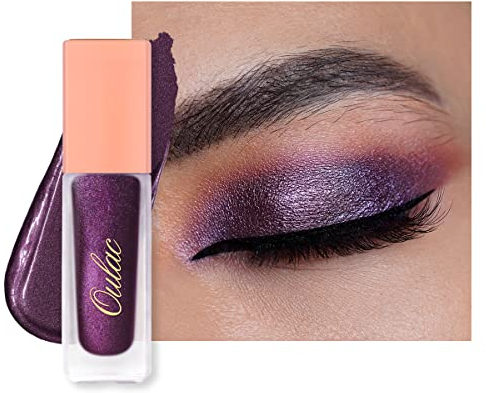 Oulac Ombretto Liquido Glitter Occhi - Metallo Liquido Deepened Amethyst Ombretto Occhi Brillantemente Lunga Durata Shimmer Ombretto Lustro Matalic Impermeabile Ombretto Liquido (26)