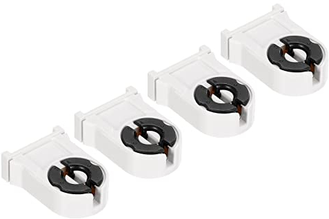 PATIKIL T8 Lampe Support, 4 Paquet G13 Base Non-Shunté Lampe Prise pour LED Fluorescent Tube Rechange, Blanc Noir