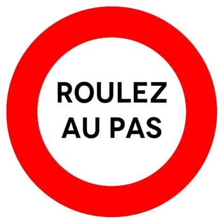 Signalétique.biz France – Panneau temporaire réfléchissant en plastique COMACEL 650 mm – Avancer au pas