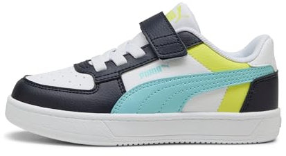 PUMA Unisex Kinder Caven 2.0 Block Ac+ Ps Sneaker, Puma White Safe Lake New Navy, 35 EU