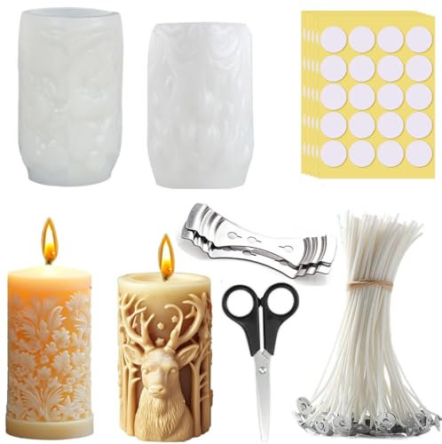 Kerzen Selber Machen set Christmas Kerzenformen zum Gießen Kerzen Form Christmas Silikon Kerzen Formen Silikonform für DIY Aromatherapie Kerzen Herstellung Supplies