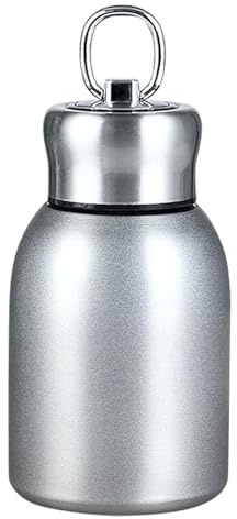Rostfritt stål mini vakuumisolerad isolerad vattenflaska för varma och kalla drycker, resekaffekopp 300 ml (silver)