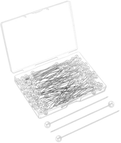 100 Stück Weiß Perlen Stecknadel Stecknadeln mit Kopf Groß Runde Faux Perle Gerade Kopf Nadeln Kunstperlen Hochzeit Perle Blumen Nadeln DIY für Nähen Quilten und Handwerk Hochzeit Dekorationen