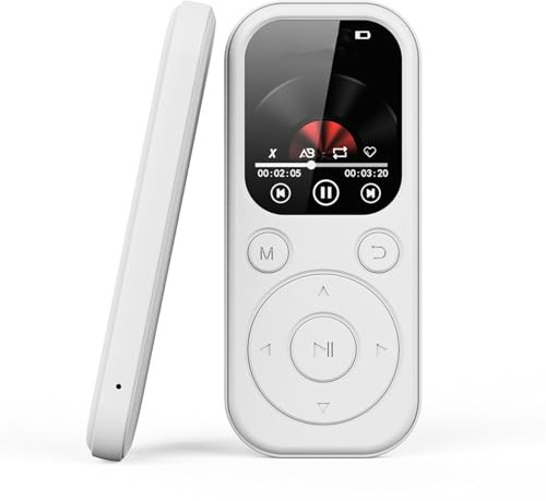 MP3-spelare med Bluetooth 5.4, HIFI Bärbar Musikspelare med 3,5 Mm Hörlursuttag, 2,01 Tum IPS-skärm, FM-radio, Väckarklocka, Stoppur, Kalender, för Barn, Jogging och Present