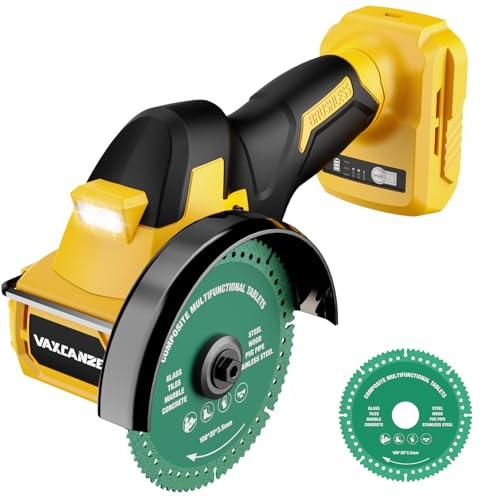 Cordless Cut Off Tool Compatible with DeWalt Battery, 18,000 RPM Brushless Motor, 4 Blades (2pcs) with Dust Cover, 1.2mm Max Blade Thickness for Wood/Metal/Plastic【BATTERIES NOT INCLUDED】