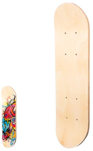 BESPORTBLE Hemlagad tom skateboard, däck för nybörjare, dubbelsidigt trädäck, robust och hållbar för konstprojekt för barn och