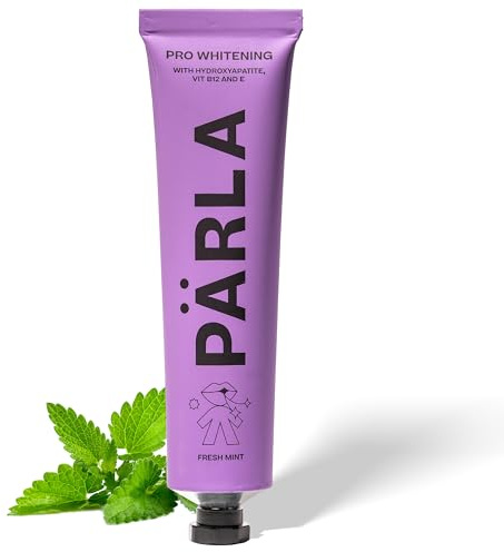 PÄRLA PRO WHITENING Toothpaste - Hydroxyapatite Toothpaste for sensitive teeth, Vegan, Sls-Free, Natural Teeth Whitening paste, Stain Remover Toothpaste, Gentle Whitening Paste in Aluminum Tube - 75ml
