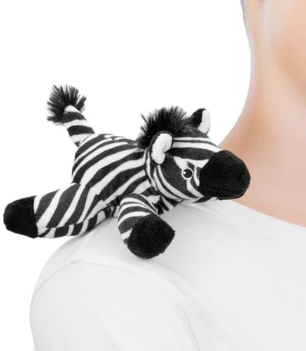 Shoulder Mates Zebra Plüsch Magnet Stofftier, Süßes Kuscheltier Geschenk für Kinder & Safari-Fans, Kostüm Zubehör Schulterfreund Kinder Geschenk