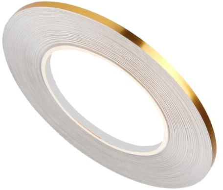 Kaquxibix 3pcs Mirror Trim Self-Adhesive Tape for Decorative Accents - Waterproof & Durable Polyester Gold Foil (0.5cm x 50M)