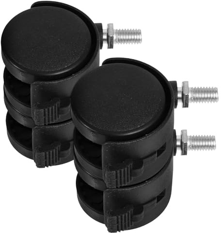 Healvian Locking Swivel Rod Caster Wheels Set of 4 Threaded Replacement Wheels for Plant Stands Tables and Laundry Baskets