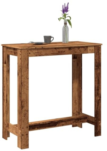 mzdioop barbord gammalt träutseende trämaterial 102 x 50 x 103,5 cm, stabil, platsbesparande för kök, vardagsrum, matsal, modern, mångsidig användning med slät yta