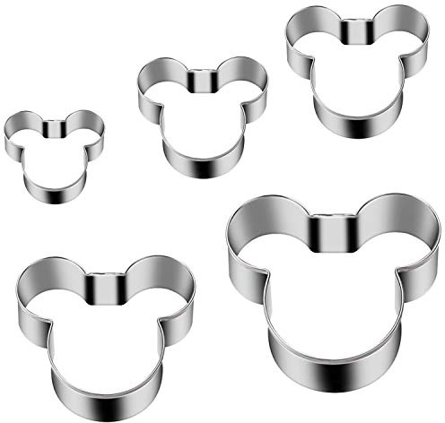 Tmflexe Mouse Cookie Cutter Sandwich Cutters for Kids DIY Lunchbox Bento Box Fruit Cutters Vegetable Cutters for Children Boys Girls, Pack of 5
