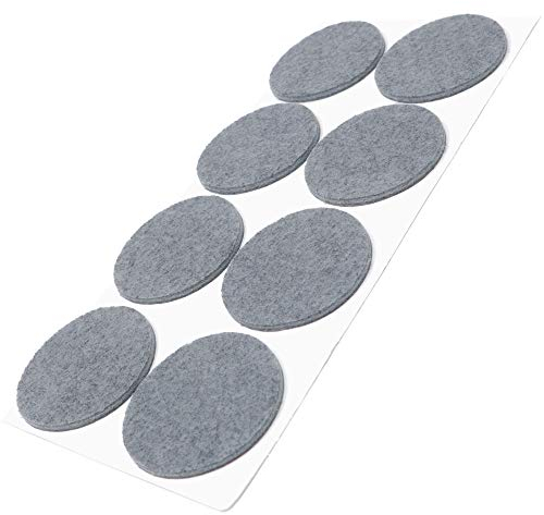 Adsamm® / 8 x deslizantes de Fieltro autoadhesivos/Gris/ø 50 mm/Redondo/Deslizantes de Fieltro para Muebles de 3,5 mm de Grosor/Deslizantes para Muebles y Suelos