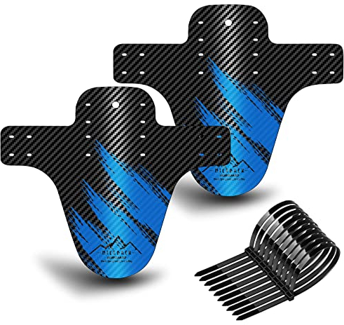 NICEDACK Parafango MTB, Compatibile Anteriore o Posteriore Enduro Parafanghi Bici MTB Misura BMX 20 26 27,5 28 29 Pollici Mountain Bike Mudguard e Fat Bike Mud Guard (Blu)