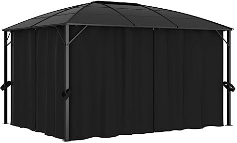 vidaXL Paviljong med draperi 400x300x265 cm antracit