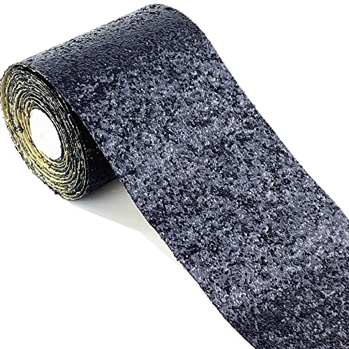 WDragon Glitter Wallpaper Border Peel and Stick Sparkle Glitter Wall Border Ceiling Decorative Border for Home Room Wall,Black Silver Gold (Black)