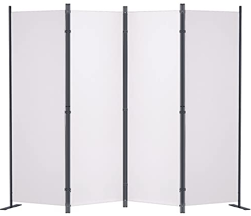 VEVOR 4-teiliger Paravent Klappbarer Raumteiler 224 x 171 cm, Freistehende Sichtschutzwand Raumteiler Stellwand 55,8 x 30 x 171 cm Trennwand Sichtschutz für Büros, Balkon, Schlafzimmer usw. Weiß