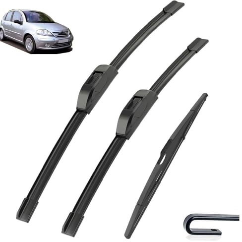 Compatible con Citroen C3 2002 2003 2004 2005 2006 2007 2008 2009 limpiaparabrisas delantero cepillos cortador accesorios UJ gancho (Color : Right Hand Drive)