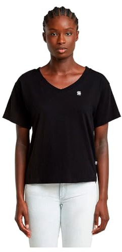 G-STAR Donna Open V-Neck Relaxed Top, Nero (dk black D26067-D601-6484), XS