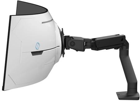 Ergotron HX VHD Premium Heavy Duty Gaming Monitor Arm, Tischhalterung - für 1000R Curved Ultrawide Monitore bis 57 Zoll, 13.0 bis 17,0 kg, VESA 75x75mm oder 100x100mm - VHD Pivot, Mattschwarz