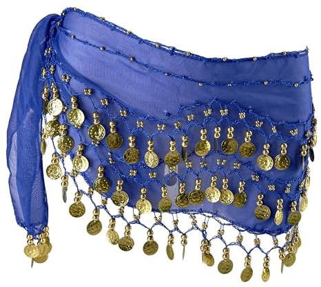 Bufanda para Danza del Vientre,Pañuelo Danza del Vientre,Cinturón Danza del Vientre Mujer,Vientre Cinturón de Baile mit 128 Monedas de Oro,Bufanda Danza Vientre para Espectáculo,Carnaval Fiesta