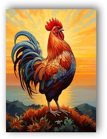 Hoobee 5D Diamond Painting Tupp, DIY Diamond Painting Set Djur, Diamond Painting for Rhinestones Embroidery Diamond Art Living Room Wall Decoration 30X40cm