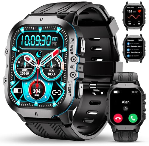 OUKITEL Montre Connectée Homme,1.96 HD Smartwatch avec Appel Bluetooth,100+Mode Sportifs,Montre Sport pour Surveiller Cardio,Podometre,Sommeil,Étanche 5ATM,Montre Connectée pour Android iOS Noir