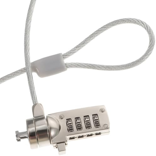 MUCKLILY Candado para Portátil Cable de Seguridad de 18 M Contraseña de 4 Dígitos Diámetro 35 MM Compatible Tabletas y Monitores Antirrobo Portátil para Oficina y Uso Profesional