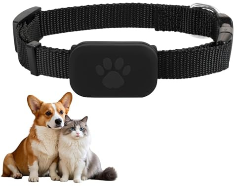 Traceur GPS Chat Chien, Traceur Pour Animaux, Sans Abonnement Mensuel, Étanche, Bluetooth, Collier Réglable, Localisation GPS, Longue Durée De Vie De La Batterie, Compatible Avec iOS Et Android (noir)