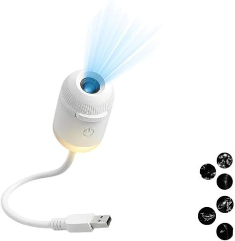 Proyector de Galaxia 2 en 1 Luz Nocturna, Alimentado por USB 360° Ajustable Planetario Estrella Cielo Estrellado Lámpara Espacial LED, Iluminación Ambiental Portátil HD Vía Láctea Regalo para
