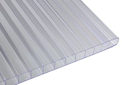 Falken Design Falkenacrylic-MW-CL-6MM/2424 Mw-CL-6mm/2424 Multiwall Polycarbonate Sheet, Greenhouse Cover, 6mm (0.236) 24 x 24 - Clear, Polycarbonate