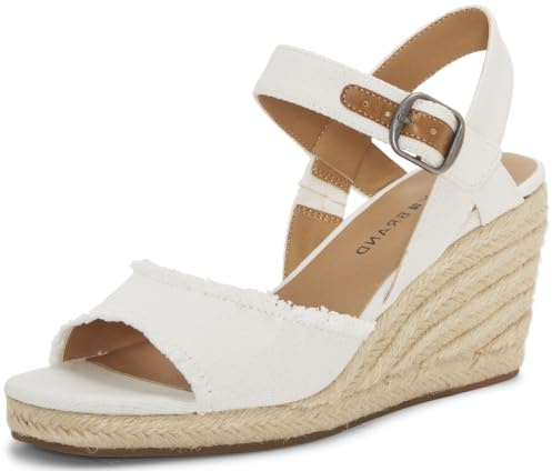 Lucky Brand Women's Mindra Espadrille Wedge Sandal, White, 11