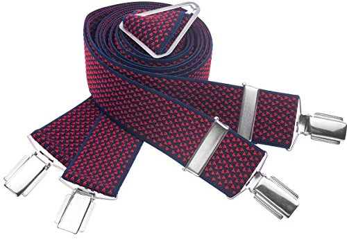 LINDENMANN Hosenträger Herren X-Form, Größe/Size:110, Farbe/Color:rot