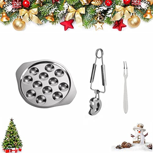 Hemoton Stainless Steel Escargot Dining Set Metal Snail Tong 12 Holes Escargot Fork Escargot Plate Escargot Tableware for Home BBQ Restaurant