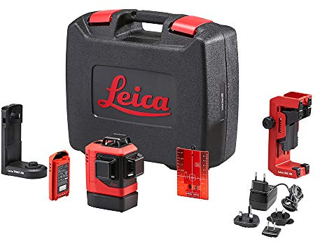 Leica Lino L6R – 3x360 Grad Linienlaser mit Li-Ion Akku, Ladegerät, innovativem magnetischem Adapter und Wandhalterung im Koffer (roter Laser, Arbeitsbereich: 25 m)
