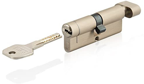 GERCAR Pro+ Juego 4x cilindro de cerradura/ cerradura de barril con botón 90 mm - función de emergencia y peligro - 4x cerradura de puerta 45/45 - con 10 llaves - Longitud: 90 mm A: 45 B: 45