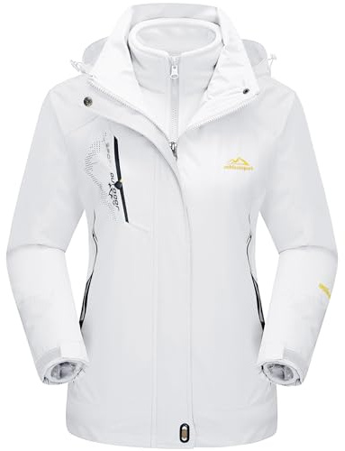 TACVASEN Women Jacket Waterproof 3 in 1 Jackets Skiing Jacket Winter Warm Fleece Jacket Ski Snow Parka Work Windbreaker