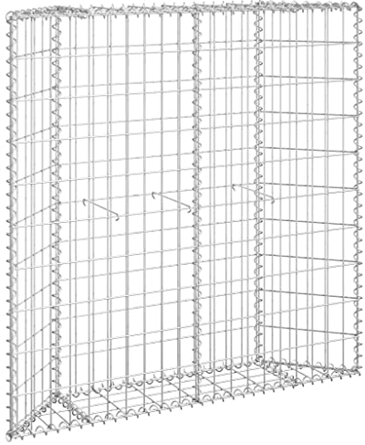 vidaXL Arriate de Gaviones de Trapecio Jardinera Macetero Cesta Alambre Maceta Flores Plantas Jardín Patio Terraza Acero Galvanizado 100x20x100 cm