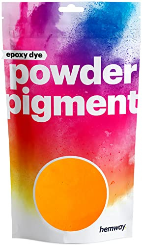 Hemway Epoxy Dye Powder Pigment UV Fluorescent Neon Tangerine Orange Powder 50g | Mica Pigment for Resin, Epoxy, Polyurethane Paint, Jewellery & Resin Floors, Colour Enhancement