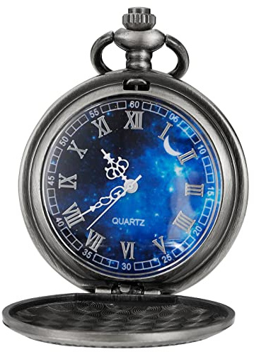 Tiong to My Son Men's Pocket Fob Watch Classic Vintage Quartz Pocket Watch with Chain a Birthday Gift
