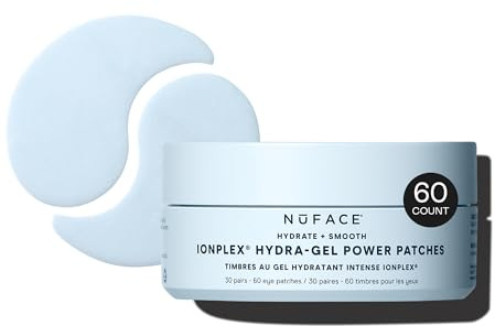 NuFACE IonPlex Hydra-Gel Power Under Eye Patches - Maschera per gli occhi gonfi e le occhiaie, cuscinetti rinfrescanti e idratanti per stimolare e schiarire (60 pezzi)