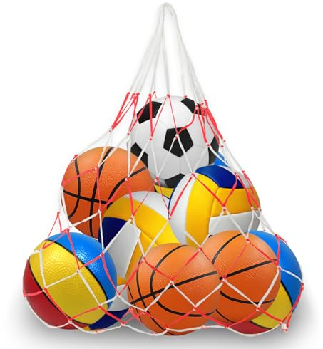 Lusofie Ballnetz für 10 Bälle - 15 Bälle Ballsack Ballnetz Volleyballnetz Pool Bällebad Sportballnetz Geeignet für Fußball Basketball Dribbelnetz Geeignet für Bälle Fußball Basketball Handball
