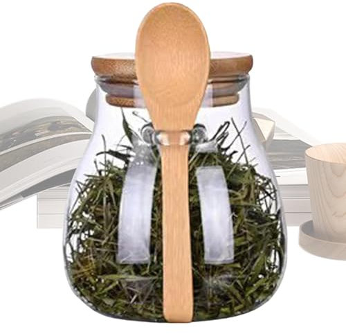 Pot de sel avec couvercle et cuillère - Sucrier avec couvercle et cuillère - Récipient en verre Vista Récipient de stockage alimentaire hermétique, récipient à sucre Verrouillage de sécurité Épices