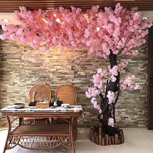 Arbre De Fleur De Cerisier Rose Artificiel, Fleur De Soie Sakura Artificielle Faite à La Main, Fleurs réalistes, pour Mariage, Restaurant De Fête en Plein Air Intérieur,001,120x100cm