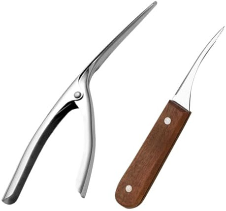 LABRIMP Éplucheur de Crevettes en Acier Inoxydable Déveineur Pratique Lot de 2 Outil Ergonomique pour Fruits de Mer Nettoyage Rapide des Crevettes
