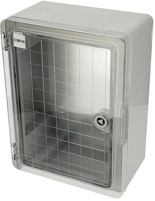 Coffret Électrique Mural Étanche IP65 330x250x140 mm - Boîtier de Distribution ABS avec Porte Transparente et Plaque de Montage Galvanisée - Installation Intérieure et Extérieure - Horoz Electric