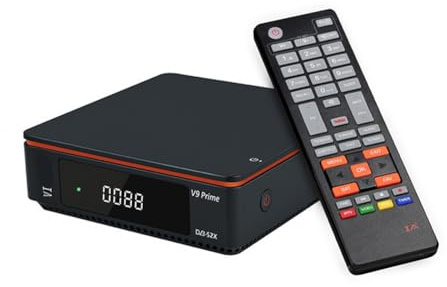 Harewtwy Receptor de Satélite DVB-S2 V9 Prime 1080P con WiFi, Full HD, H2.65, Compatible con FTA, DVB-S/S2/S2X, //T2MI, HEVC, Enchufe de la UE.