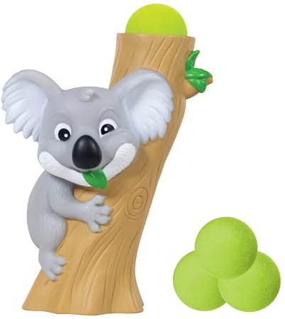 Koala Squeeze Popper Air Power Foam Ball Popper zabawka dla dzieci, do ściskania i strzelania, z 4 miękkimi kulkami piankowymi, do wewnątrz i na zewnątrz, sensoryczna zabawka Fidget dla chłopców i