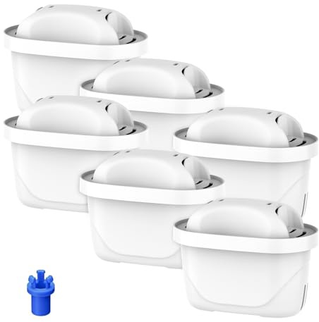 GLACIER FRESH Wasserfilter Kartuschen Ersatz für Brita® Maxtra+® Plus, Maxtra Pro® All-in-1 Wasserfilter, Kompatibel mit Brita® Marella® Kanne, Reduziert PFAS, Chlor, Kalk & Metalle (6)