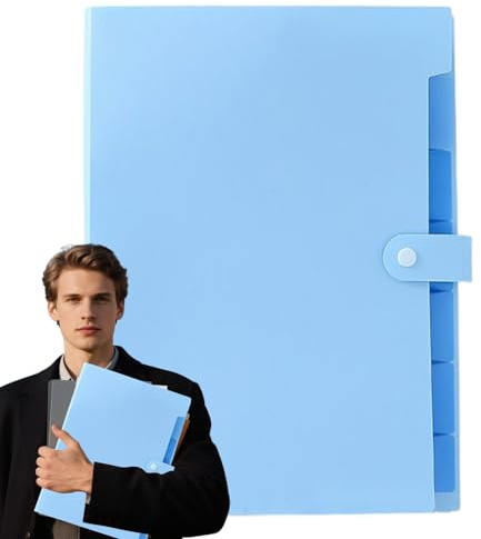 Classeur à levier pour document | Organisation scolaire et factures, rangement A4 multifonction avec étiquettes de couleur et 7 compartiments